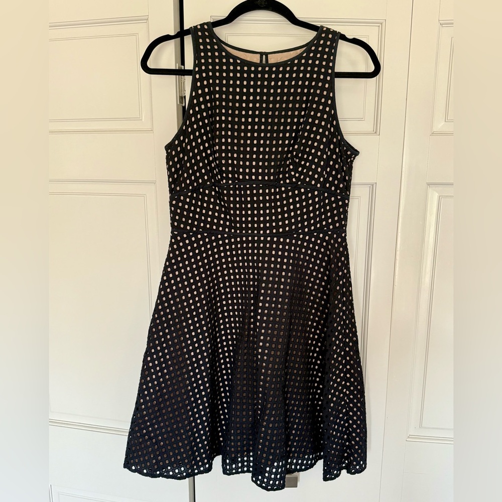 LOFT Black and nude Patterned Dress